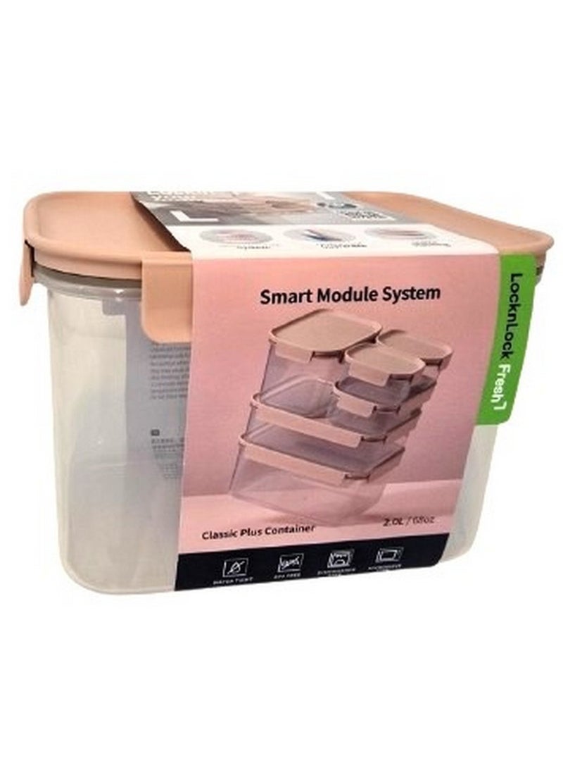 لوك آند لوك حاوية كلاسيك بلس محكمة الإغلاق وخالية من مادة BPA، آمنة للاستخدام في الميكروويف وغسالة الصحون، سعة 2 لتر - Image 1